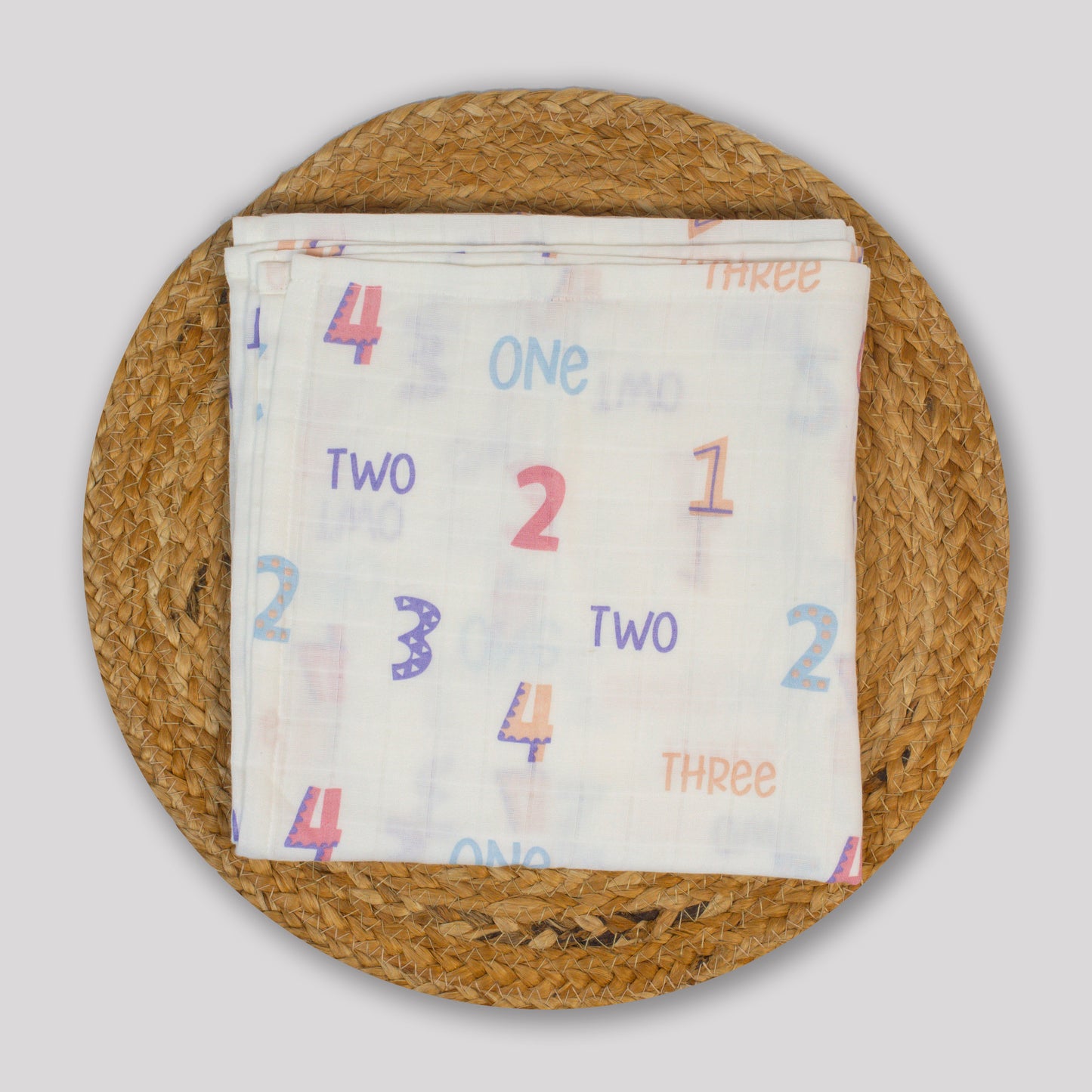 Numbers Organic Cotton Muslin Bath Towel (70x70 cm)