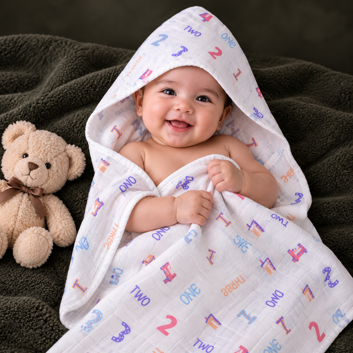 Muslin Baby Hooded Cap Towel