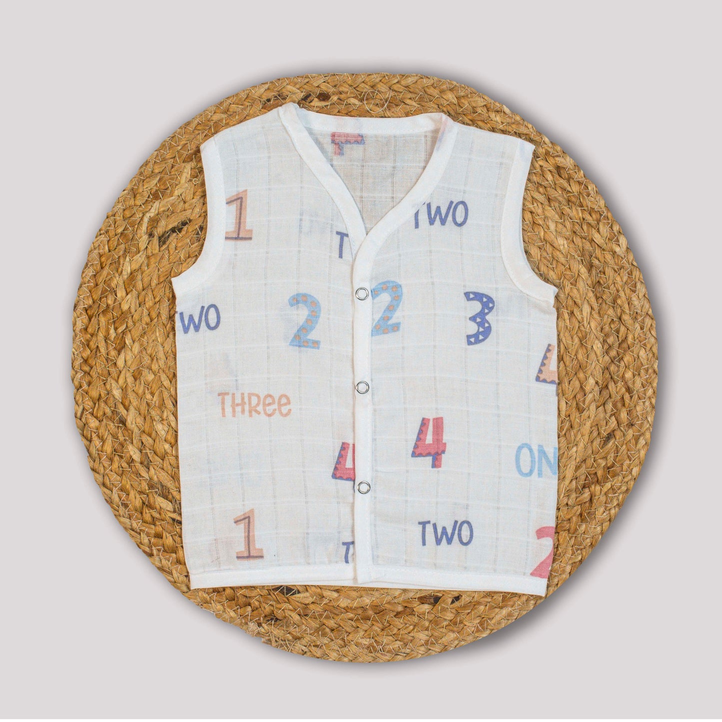 Numbers Organic Cotton Muslin Jabla (0-3 months)