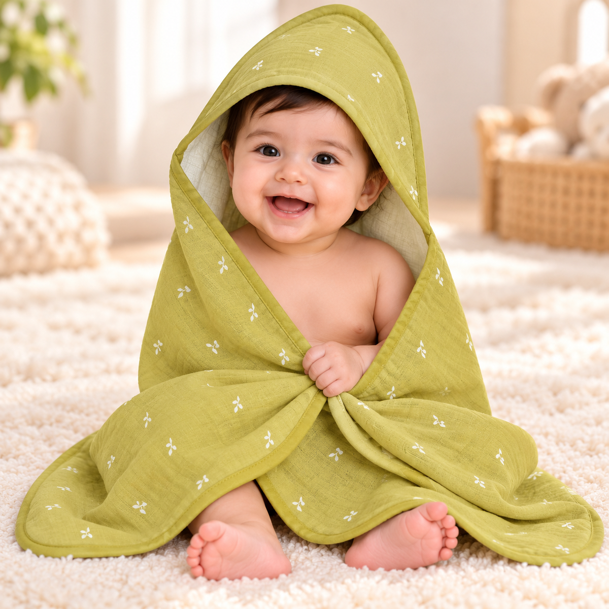 Muslin Baby Hooded Cap Towel