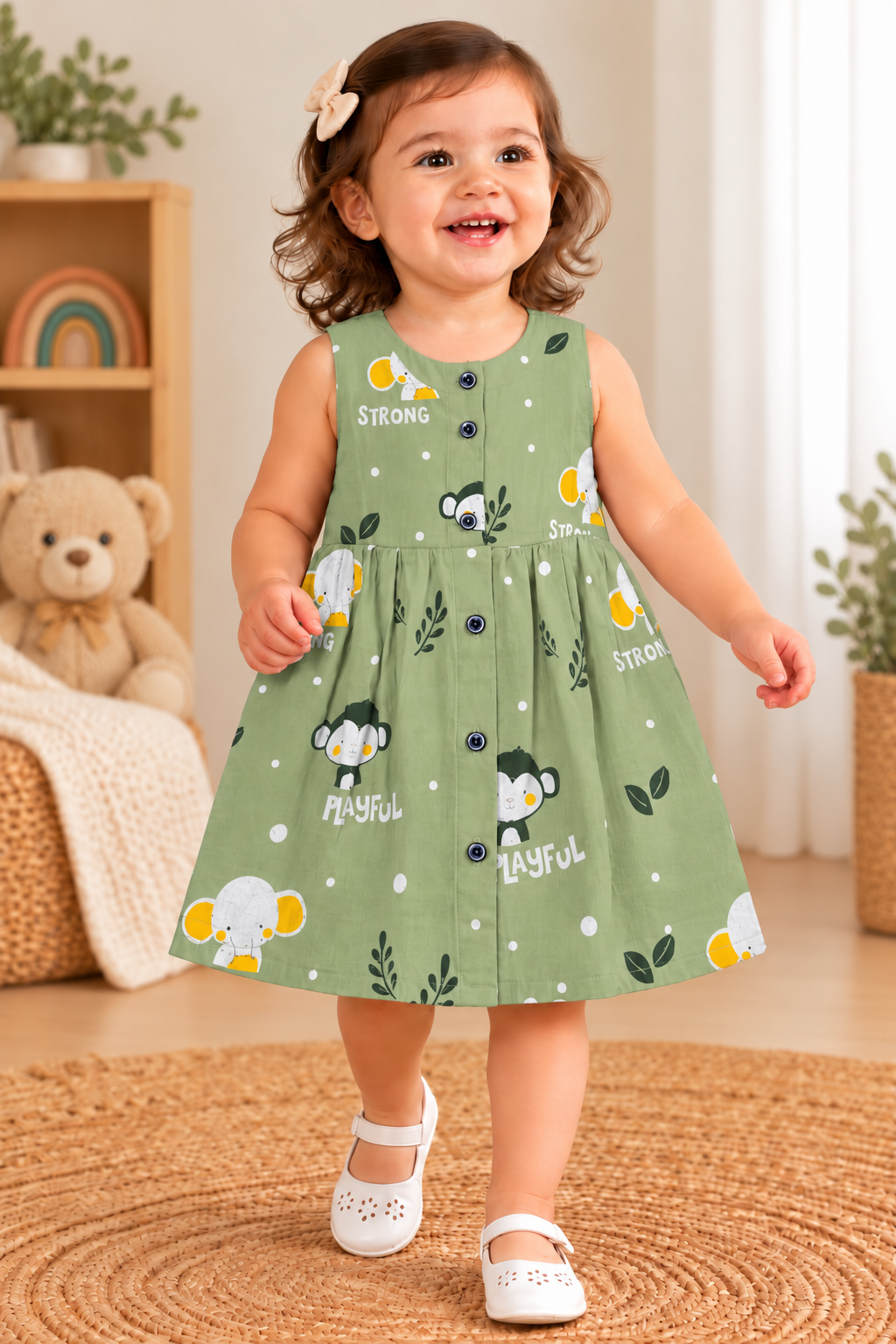 Sleeveless Muslin Frock
