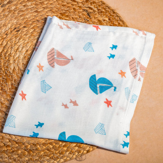 Sailboy Organic Bamboo Muslin Swaddle Blanket 100x100 cm