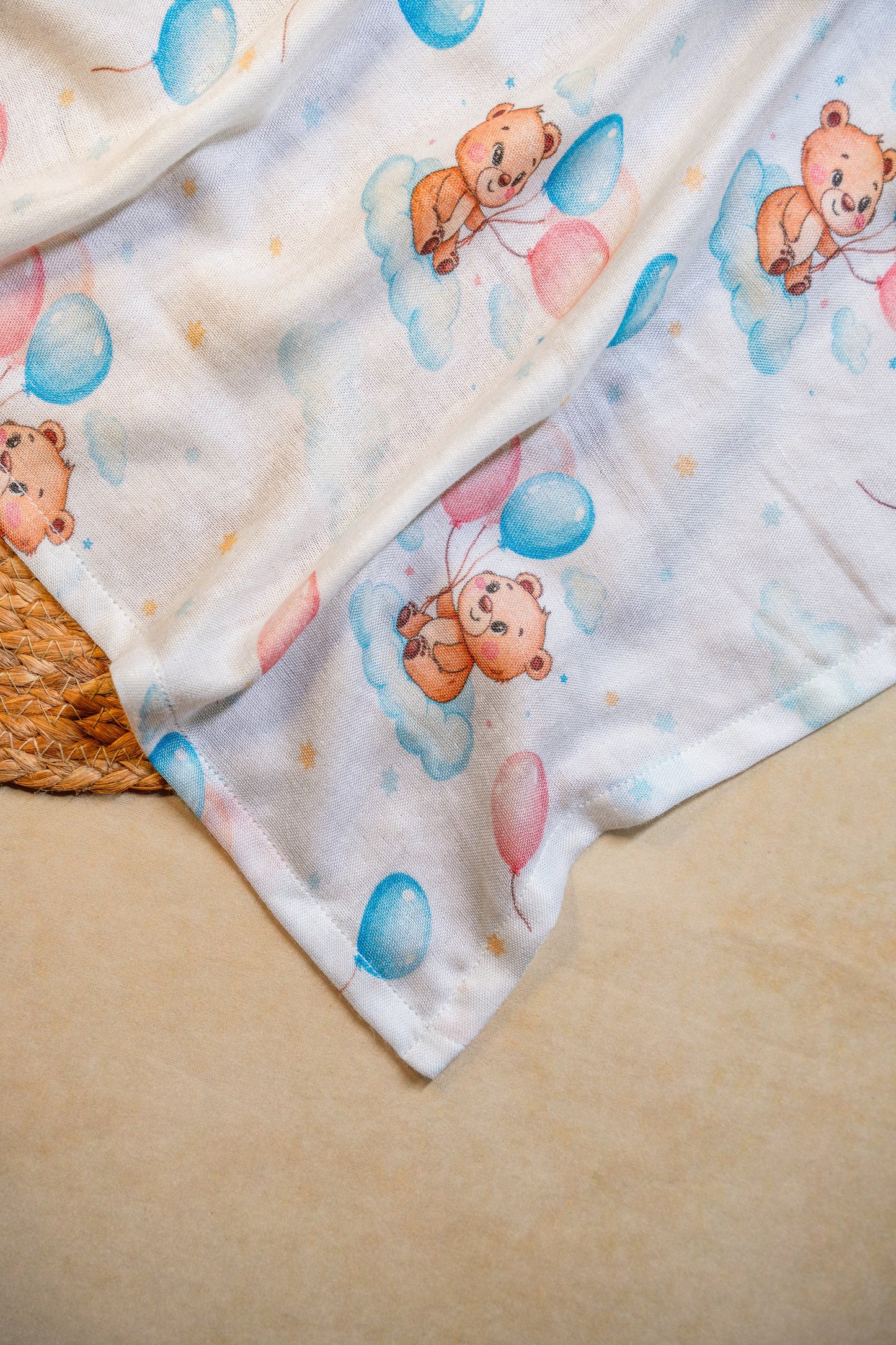 Teddy Organic Bamboo Muslin Swaddle blanket 100x100 cm