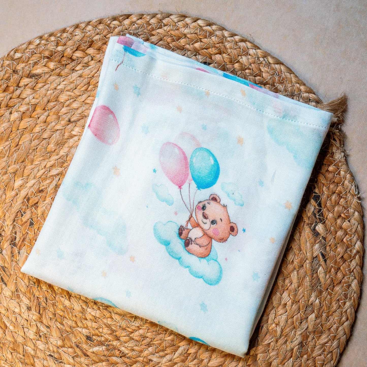 Teddy Organic Bamboo Muslin Swaddle blanket 100x100 cm