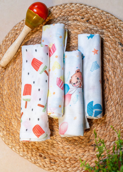 Teddy Organic Bamboo Muslin Swaddle blanket 100x100 cm