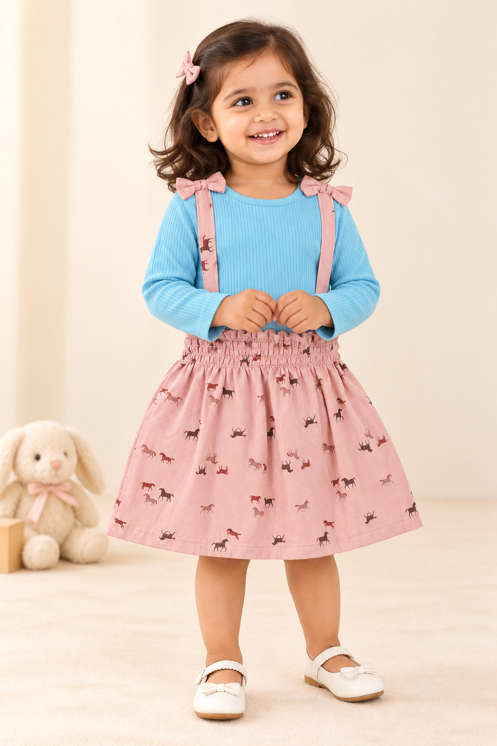 Girls Full Sleeve Ribbed Frock