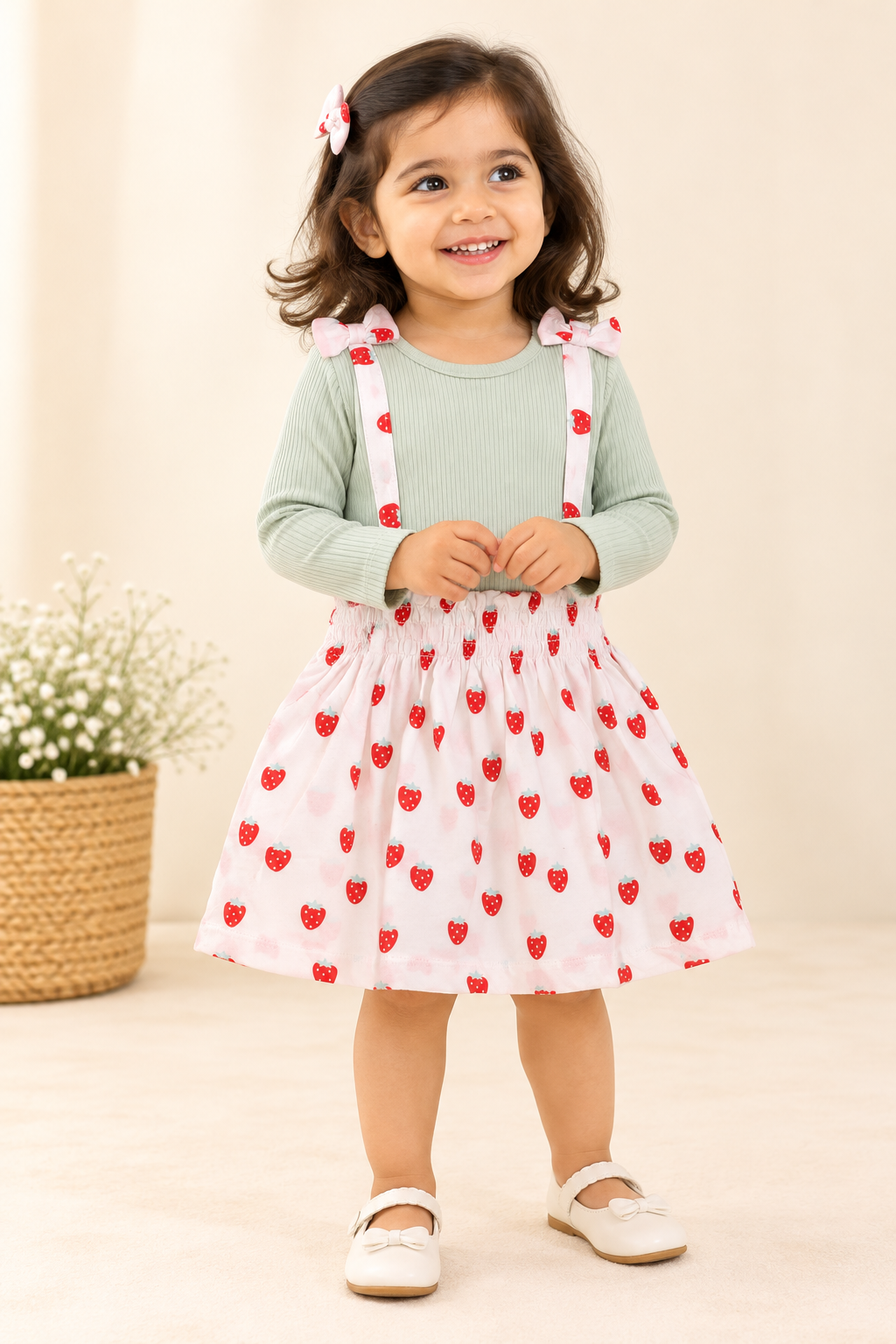 Girls Full Sleeve Ribbed Frock