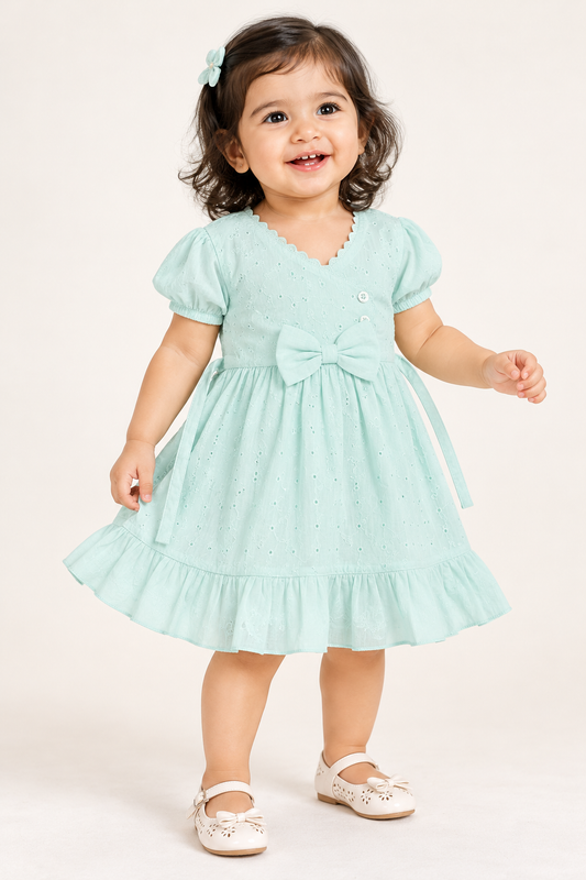 Baby Girl Eyelet Embroidered Frock