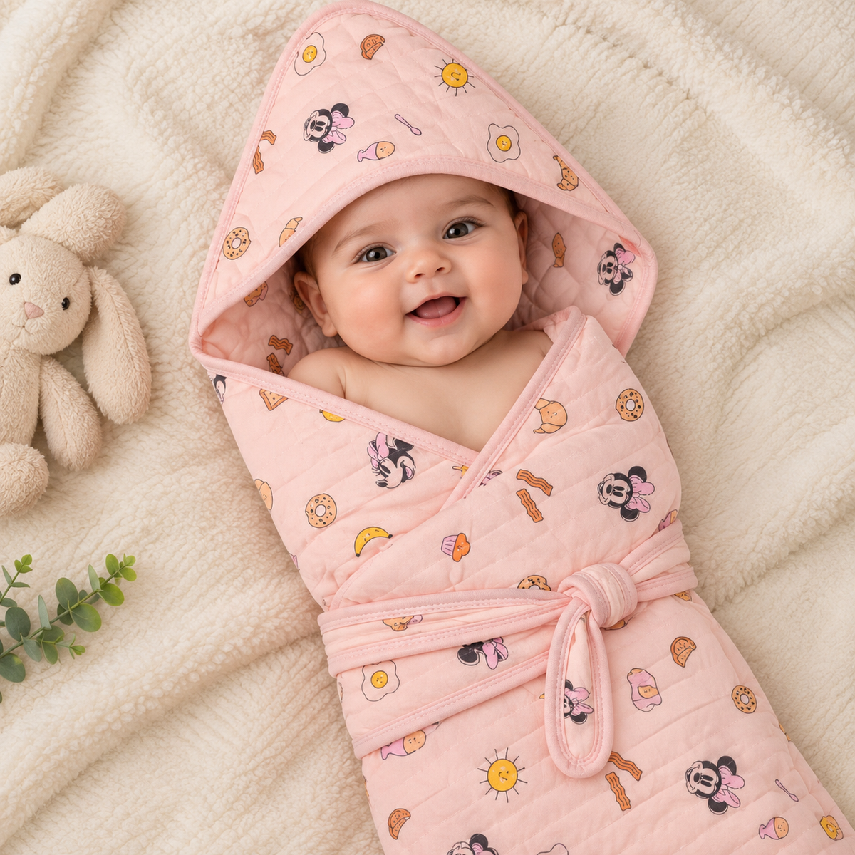 Soft Muslin Hooded Towel with Belt