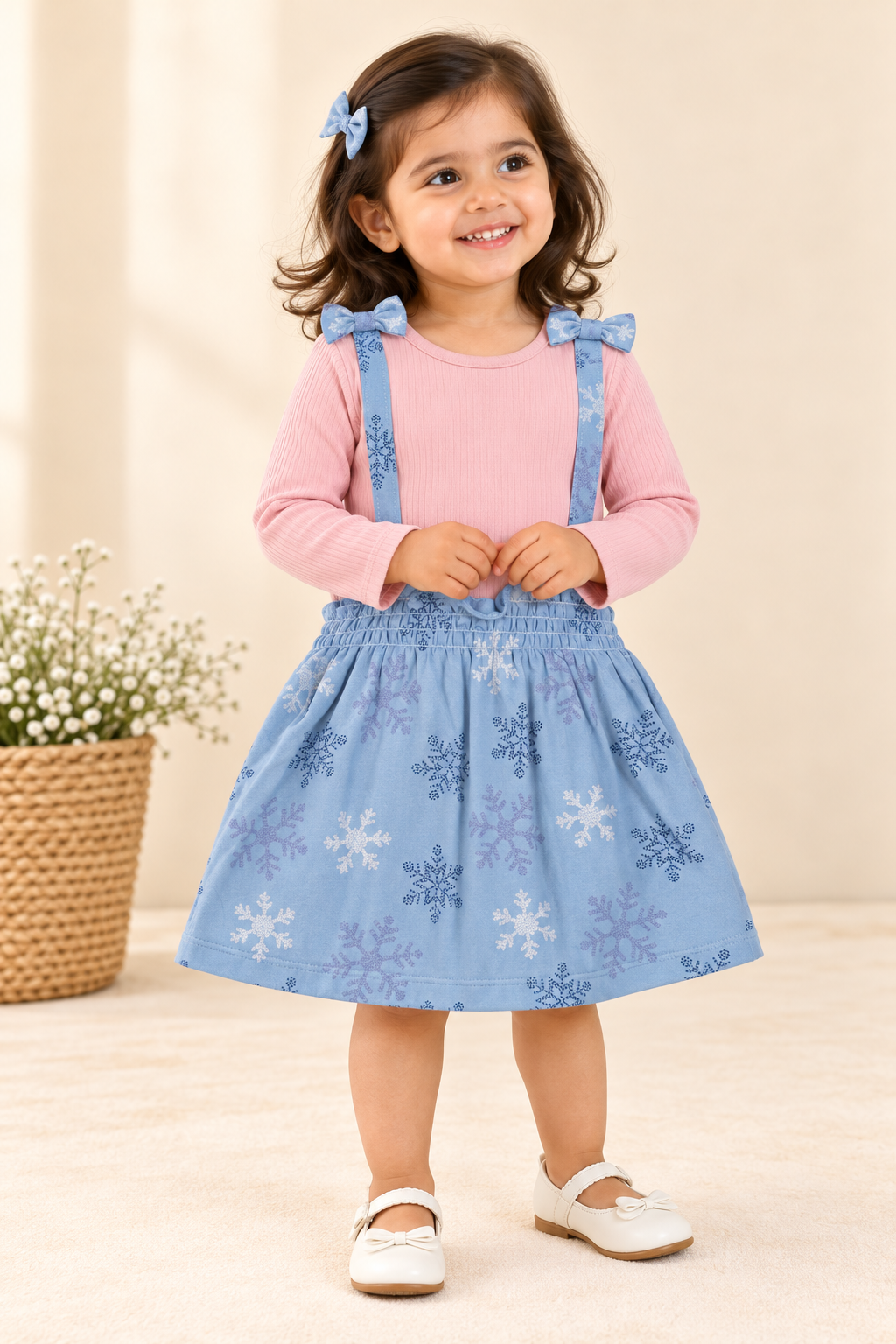 Girls Full Sleeve Ribbed Frock