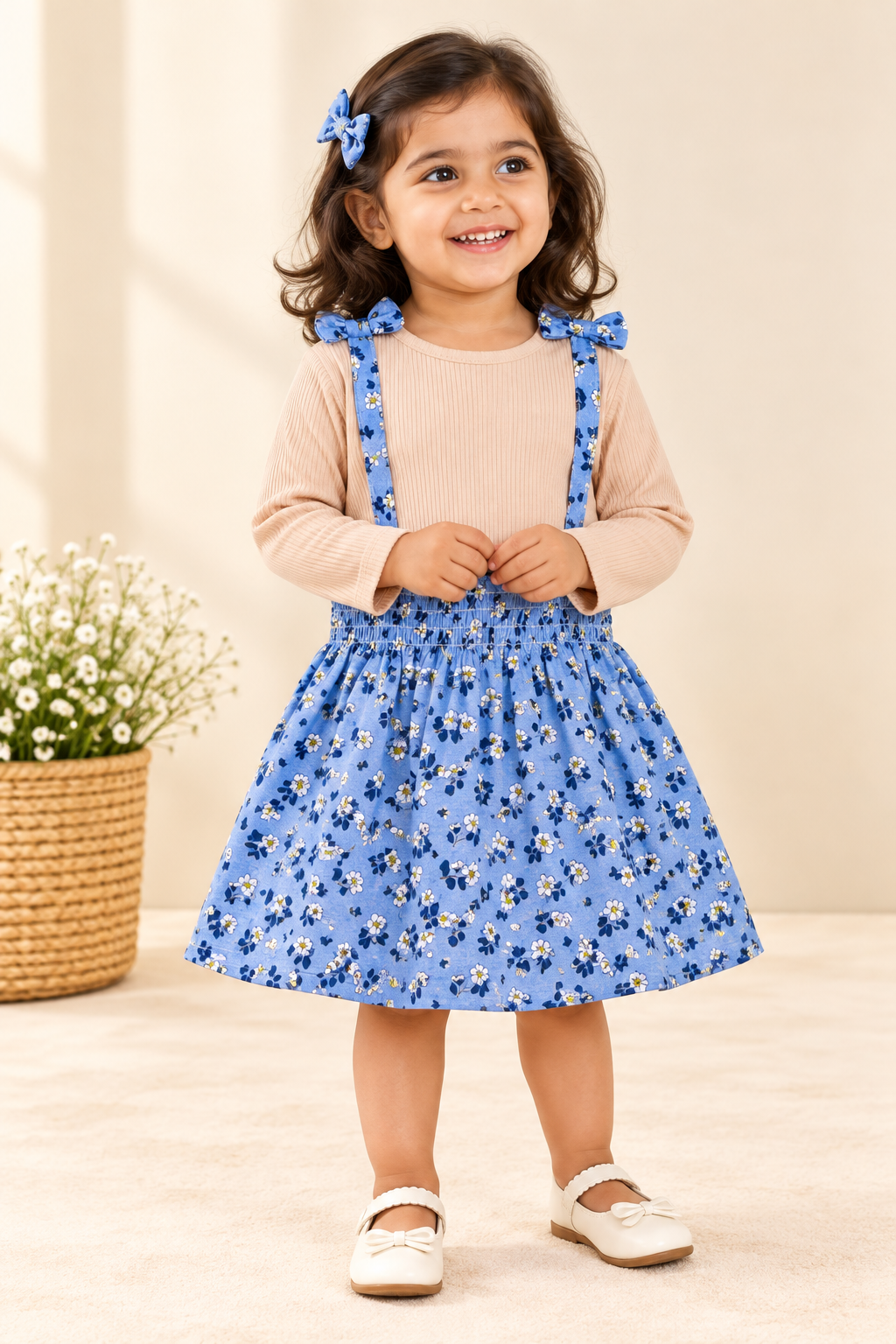 Girls Full Sleeve Ribbed Frock