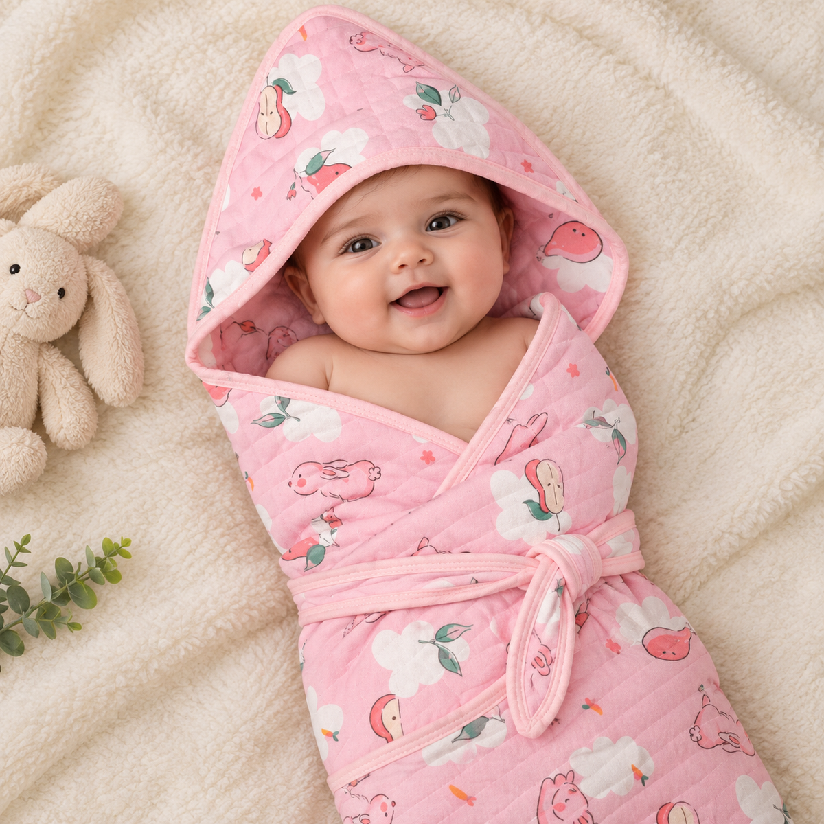 Soft Muslin Hooded Towel with Belt