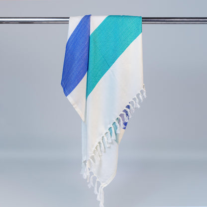 Premium Bamboo Bath Towel – Aqua Stripe