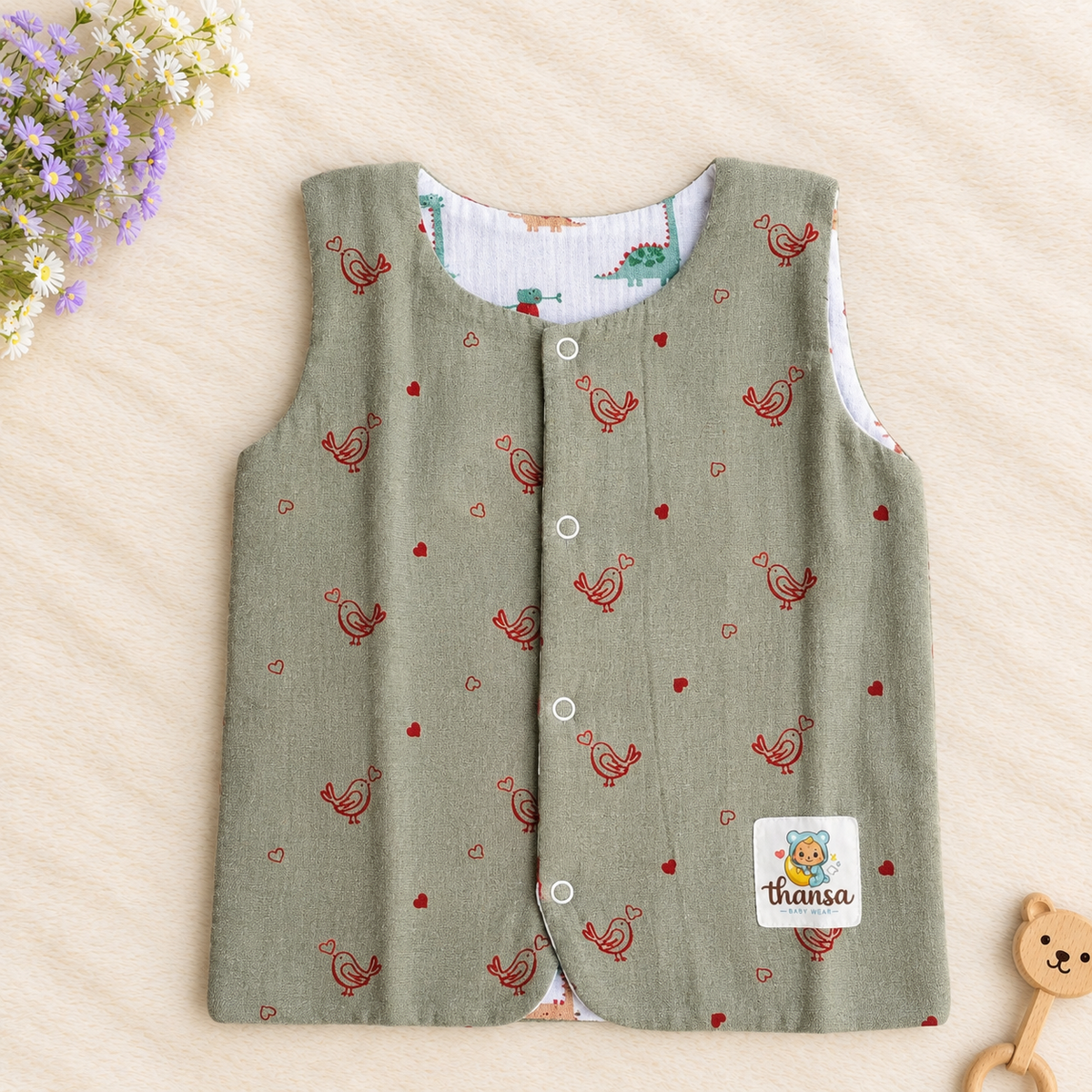Reversible 2 in 1 Muslin Jabla - Double Layer