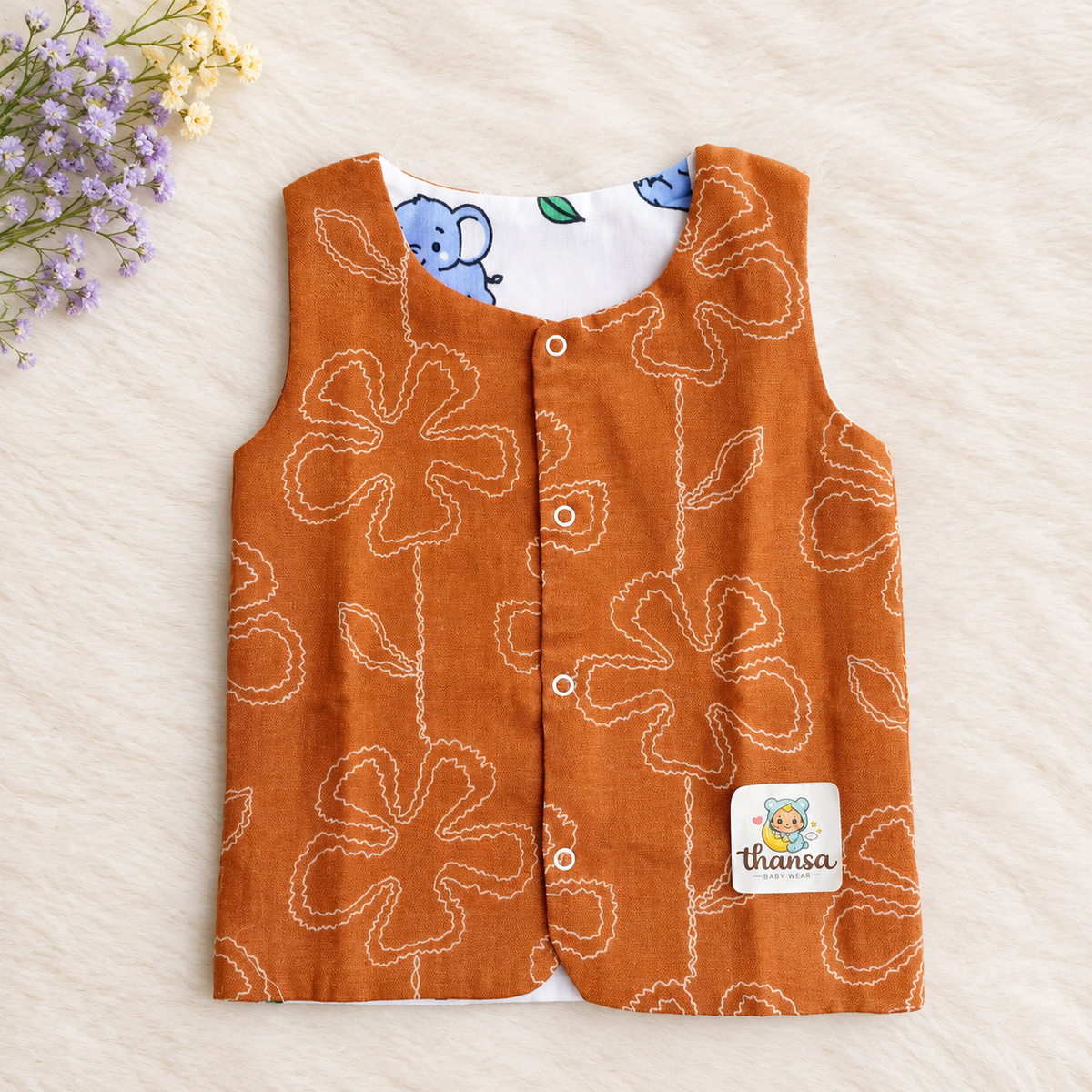 Reversible 2 in 1 Muslin Jabla - Double Layer