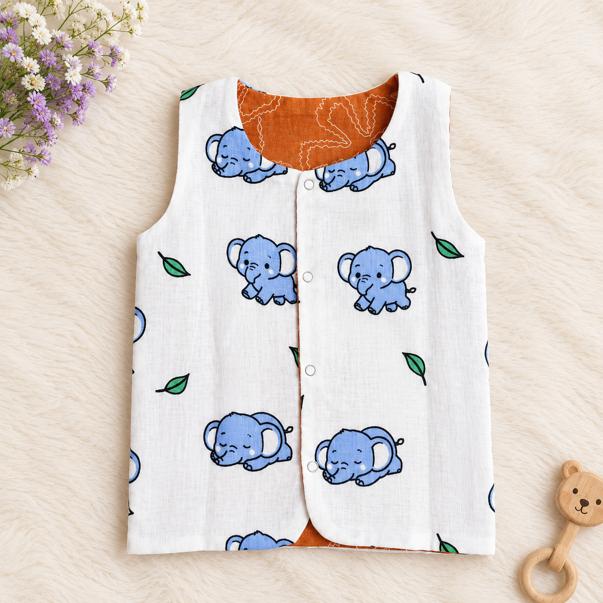 Reversible 2 in 1 Muslin Jabla - Double Layer
