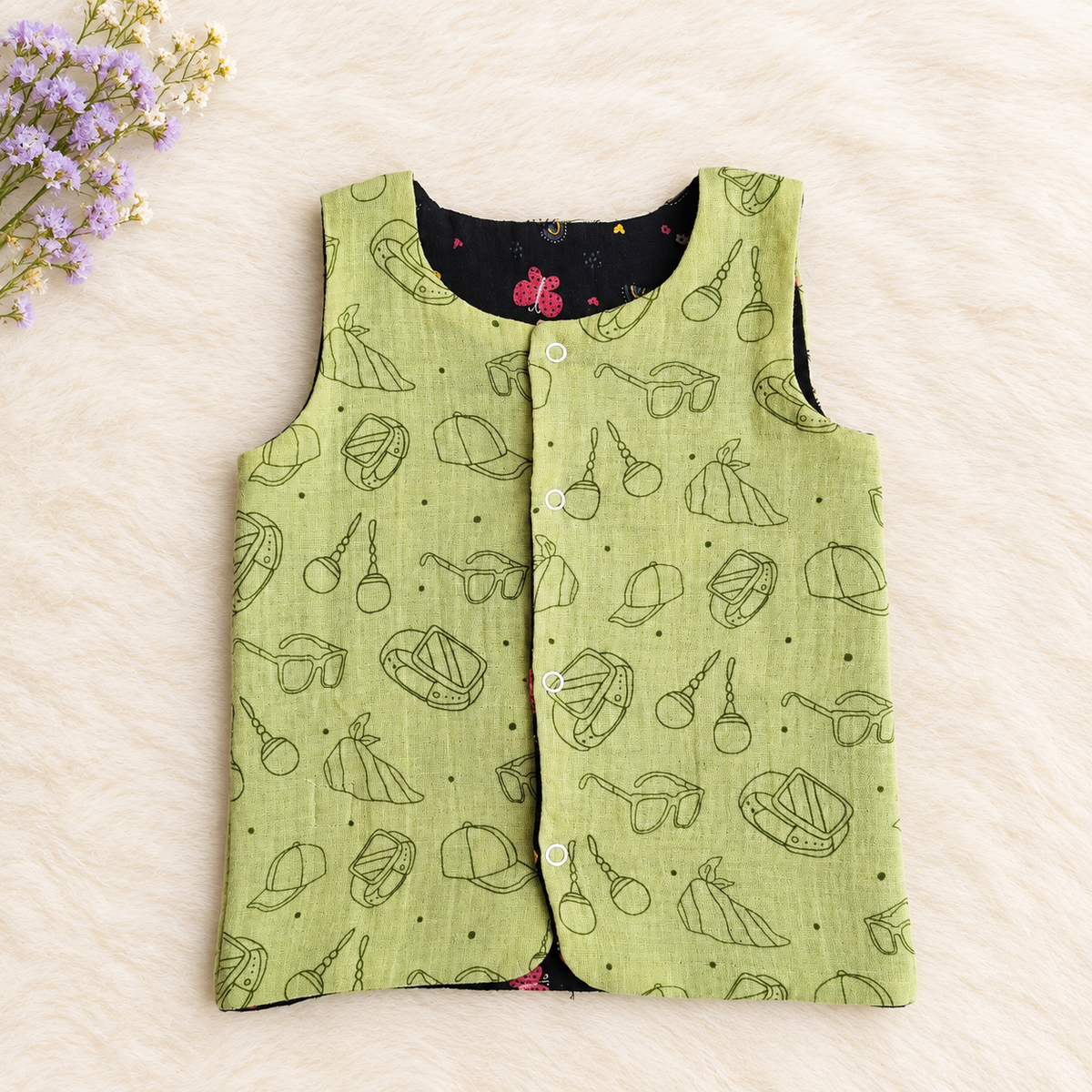 Reversible 2 in 1 Muslin Jabla - Double Layer