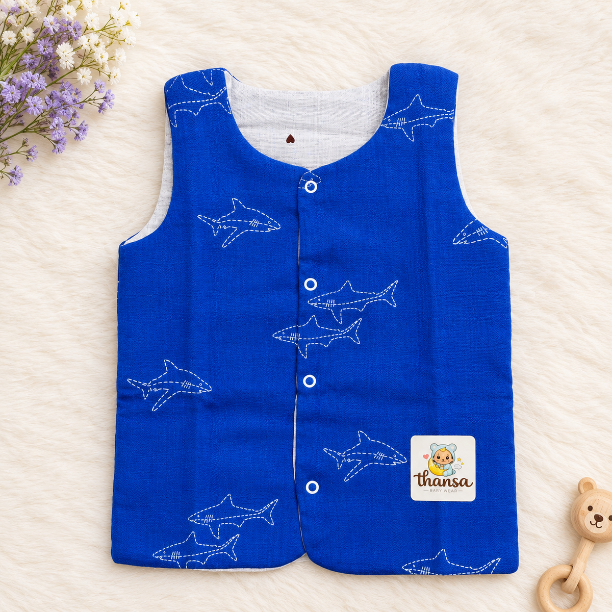 Reversible 2 in 1 Muslin Jabla - Double Layer