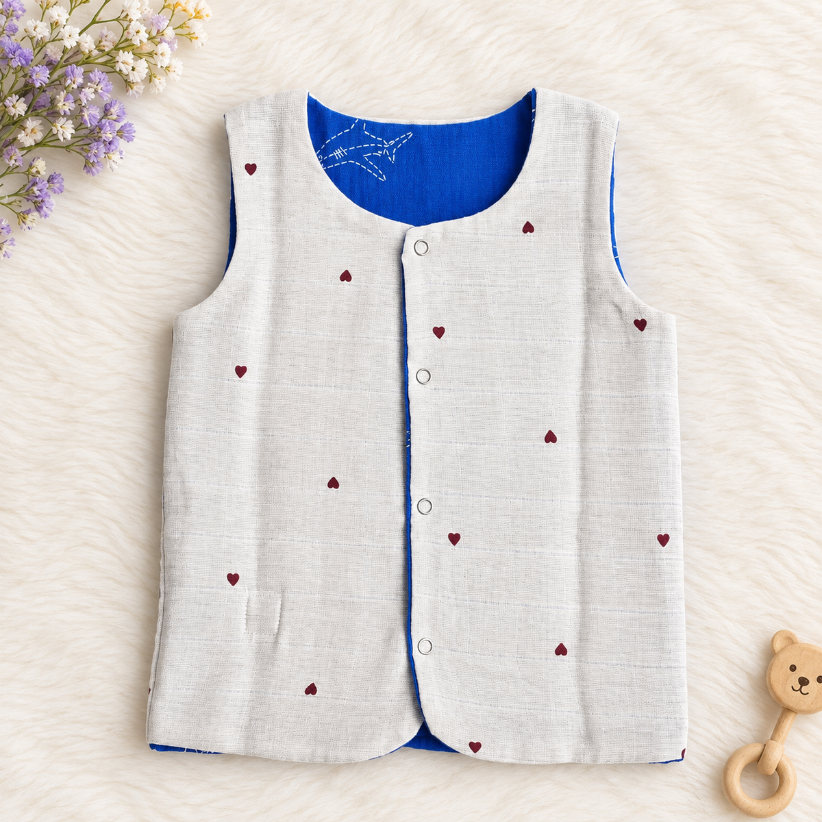 Reversible 2 in 1 Muslin Jabla - Double Layer