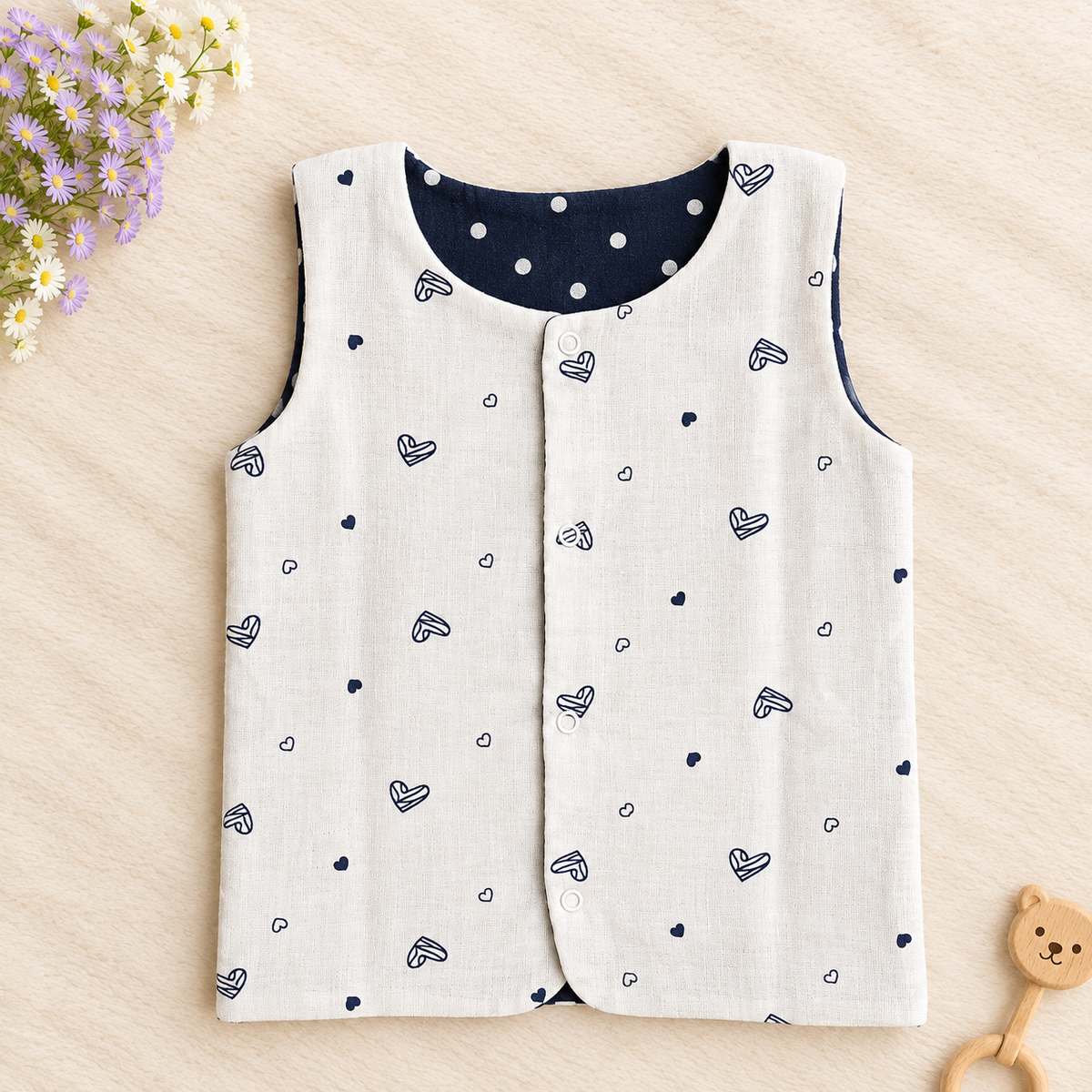 Reversible 2 in 1 Muslin Jabla - Double Layer