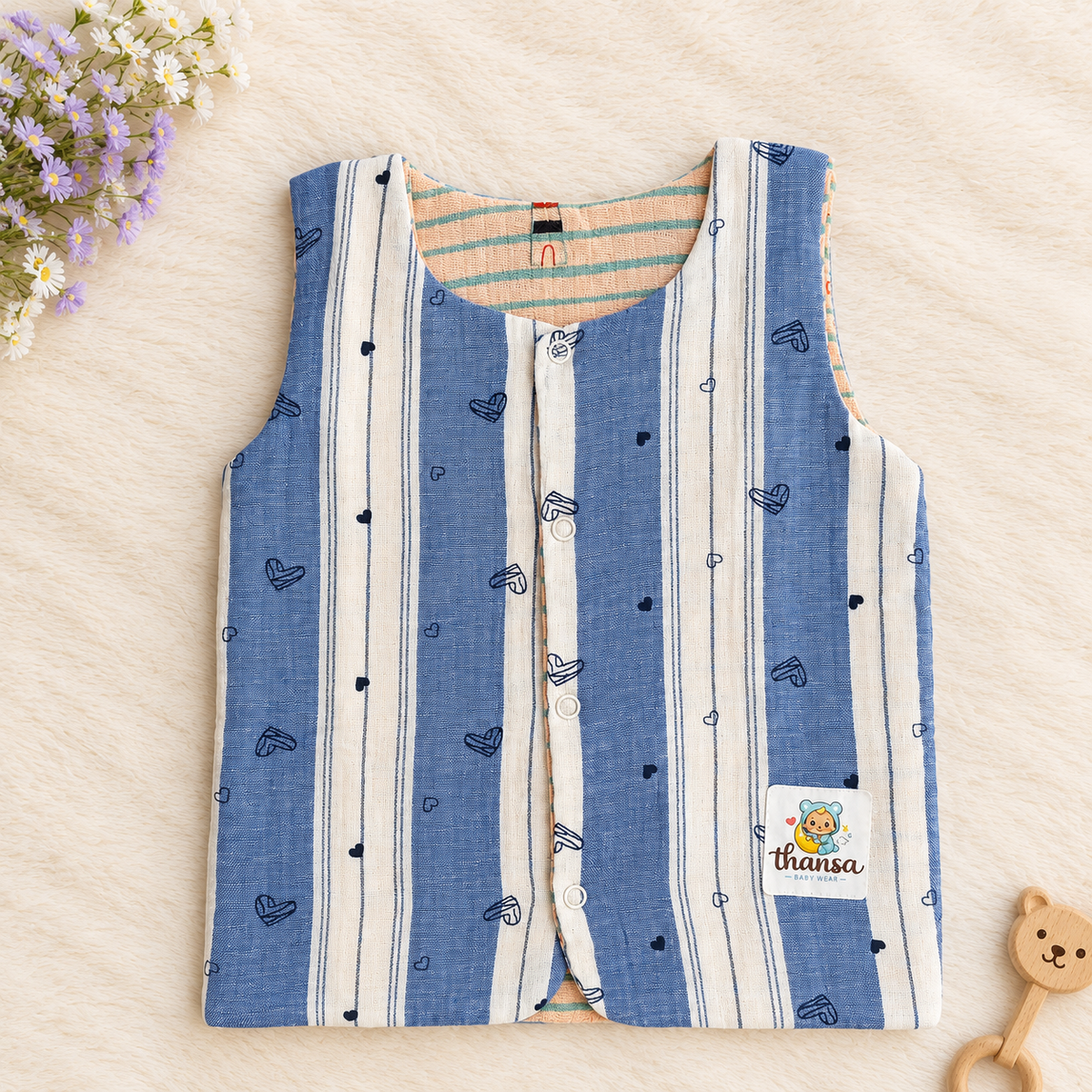Reversible 2 in 1 Muslin Jabla - Double Layer