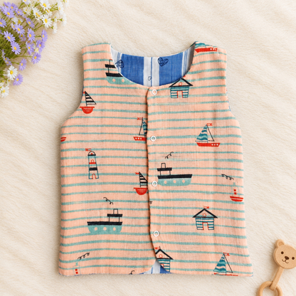 Reversible 2 in 1 Muslin Jabla - Double Layer