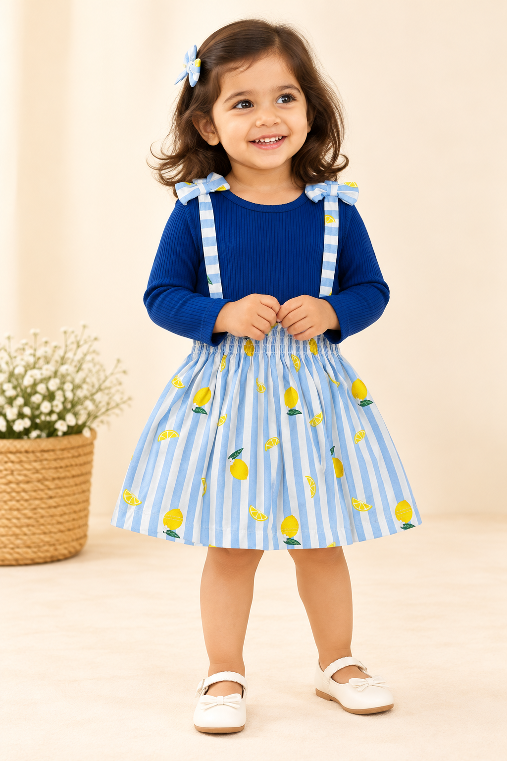 Girls Full Sleeve Ribbed Frock