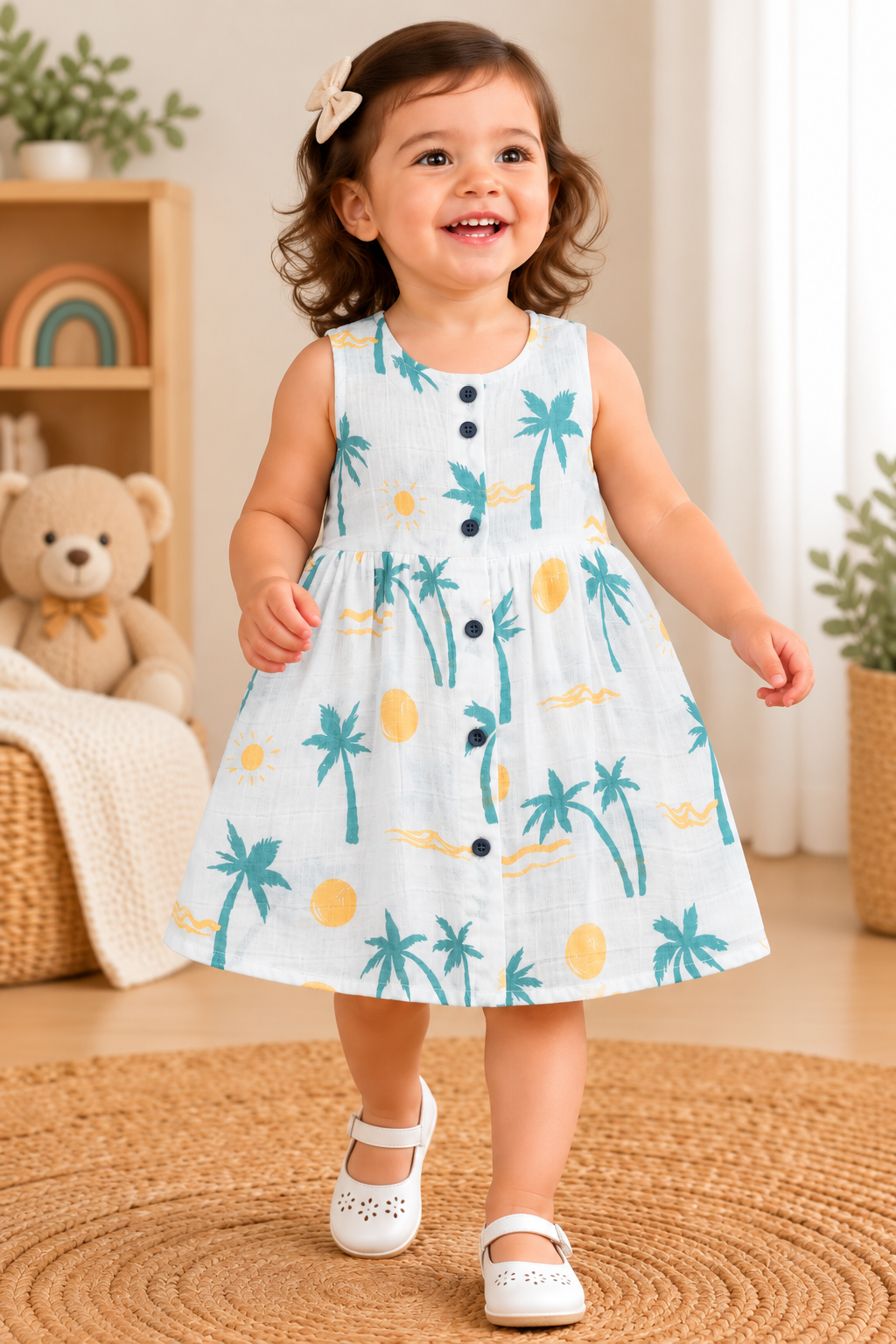 Sleeveless Muslin Frock