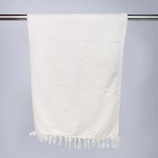 White Satin Bamboo Bath Towel
