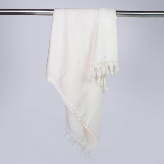 White Satin Bamboo Bath Towel