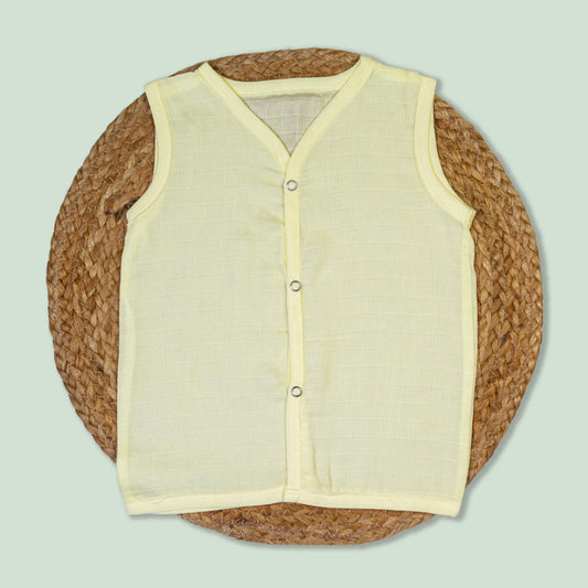 Yellow Cotton Muslin Jabla (6-9 months)