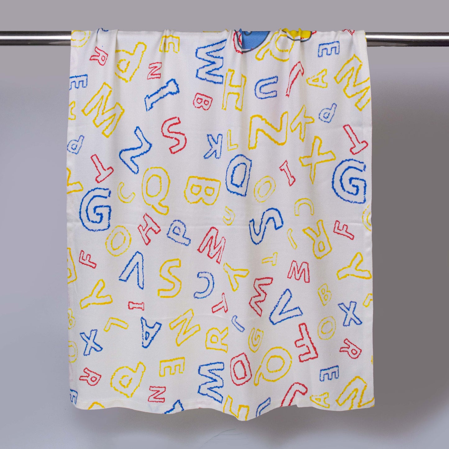 Alphabet Bamboo Bath Towel for Kids – Ultra Soft, 3X Absorbent, Antibacterial (60x120 cm)
