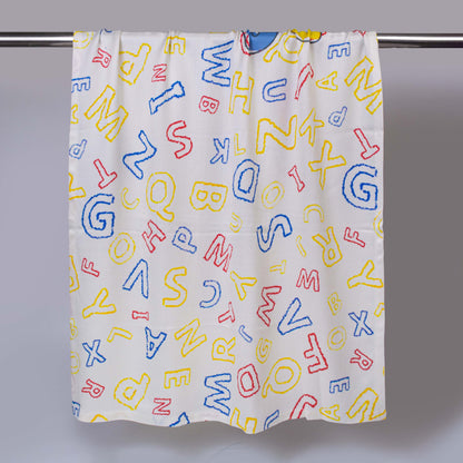 Alphabet Bamboo Bath Towel for Kids – Ultra Soft, 3X Absorbent, Antibacterial (60x120 cm)