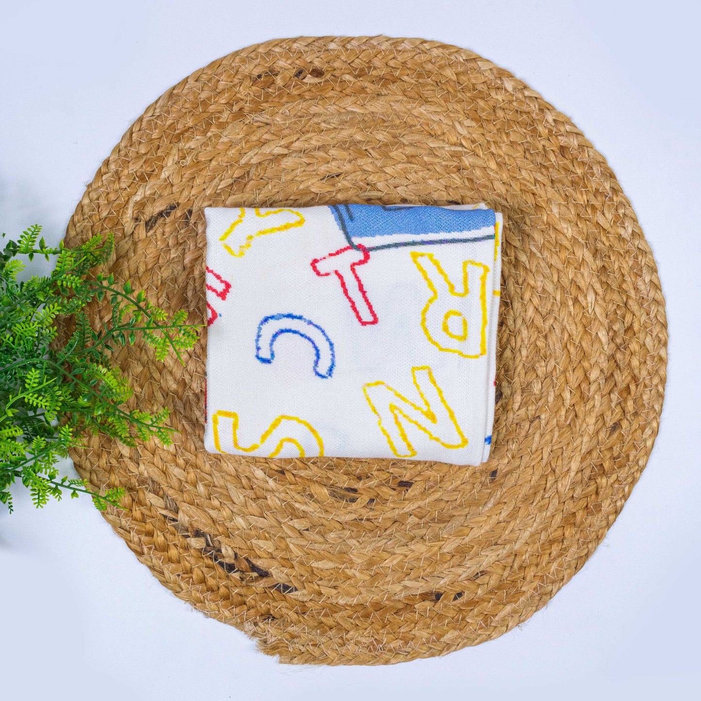 Alphabet Bamboo Bath Towel for Kids – Ultra Soft, 3X Absorbent, Antibacterial (60x120 cm)