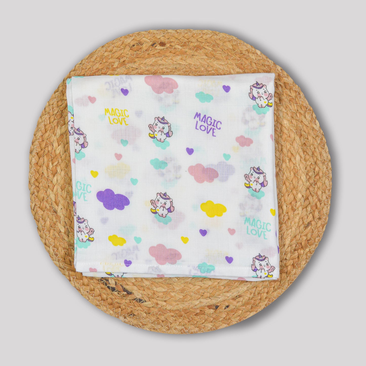 Baby Unicorn Cotton muslin Swaddle (100x100cm)