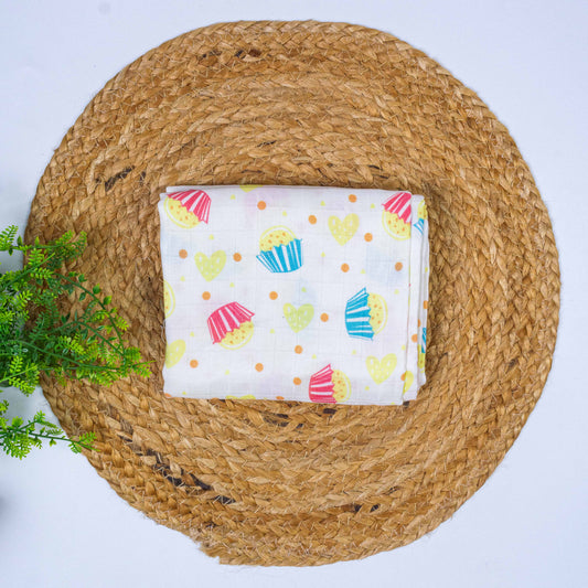 Cupcakes Bamboo Muslin Bath Towel