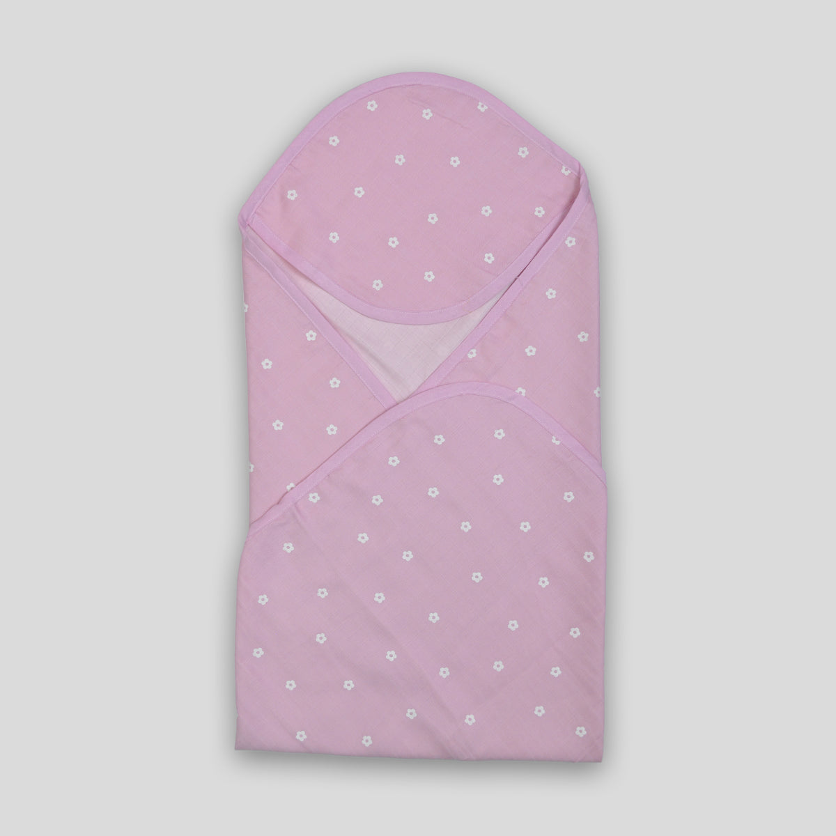 Lilac Organic Cotton Muslin Hooded Baby Towel (75x75 cm)