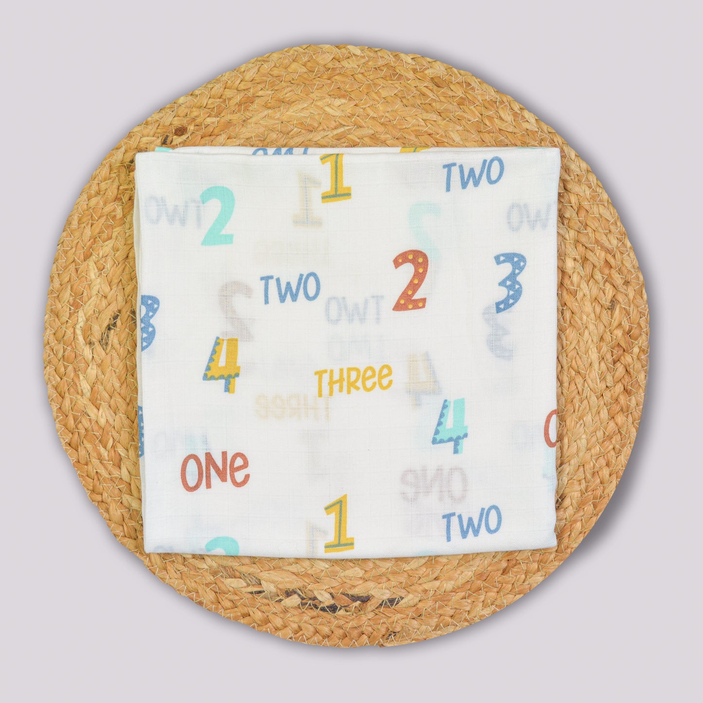 Numbers Cotton muslin Swaddle (100x100cm)
