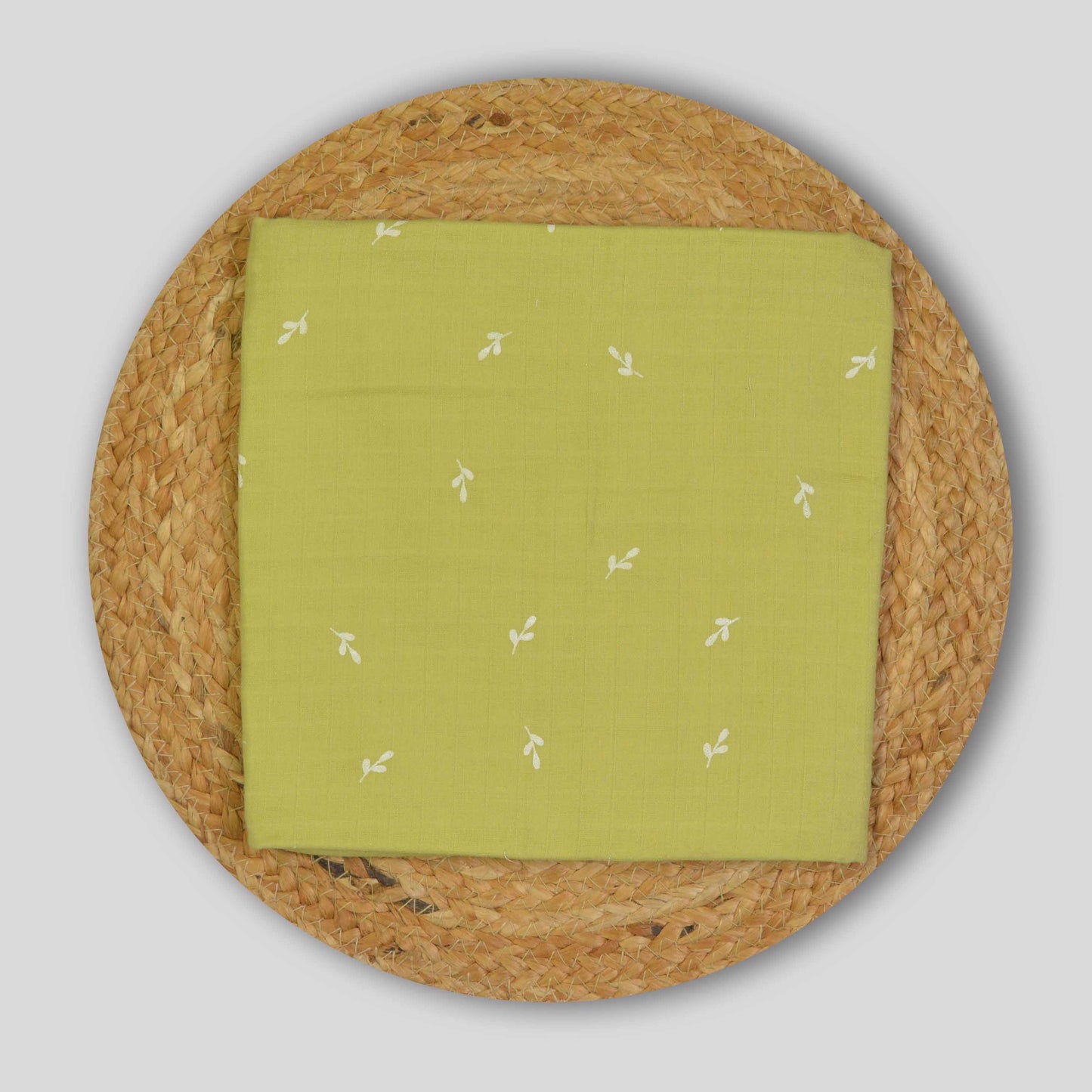 Olive Green Organic Cotton Muslin Hooded Baby Towel (75x75 cm)