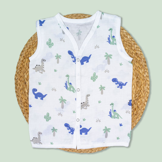 Small Dino Cotton Muslin Jabla (9-12 months)