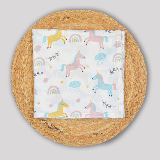 Unicorn Cotton muslin Swaddle (100x100cm)
