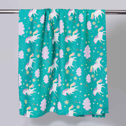 Aqua Unicorn Bamboo Bath Towel for Kids – Ultra Soft, 3X Absorbent, Antibacterial (60x120 cm)