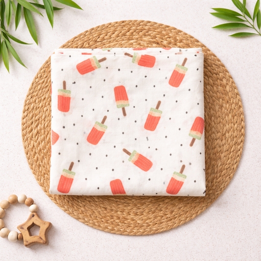 Watermelon Organic Bamboo Muslin Swaddle blanket 100x100cm 100%Bamboo