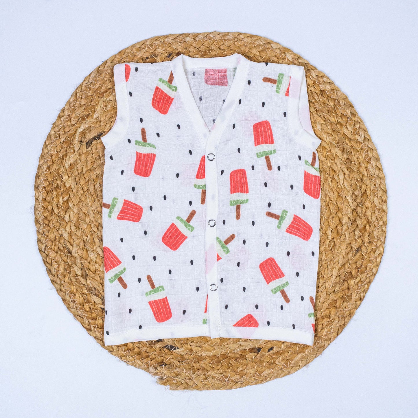 Watermelon Bamboo Muslin Jabla (3-6 months)