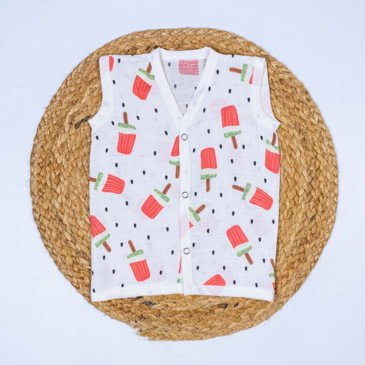 Watermelon Bamboo Muslin Jabla (3-6 months)