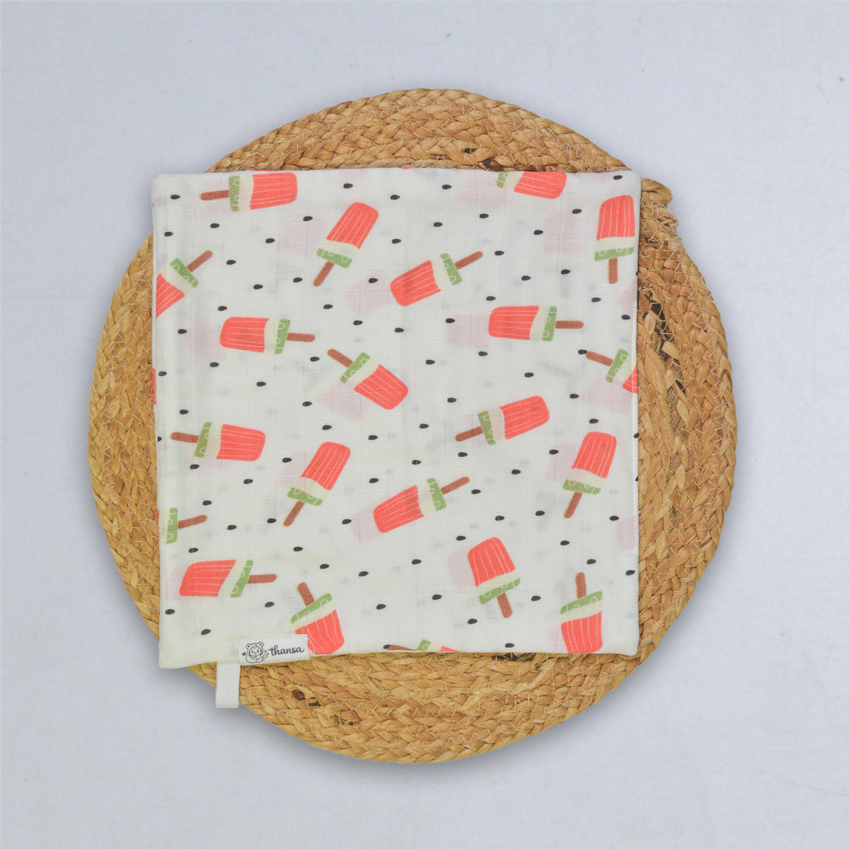 Watermelon Bamboo Muslin Wipes 3Layer 27x27cm